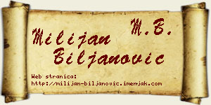 Milijan Biljanović vizit kartica